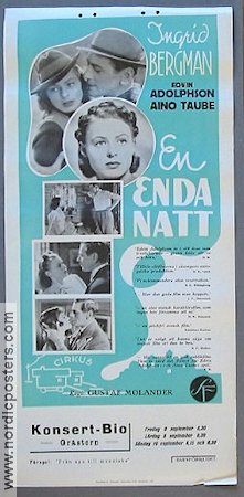 En enda natt 1939 poster Ingrid Bergman