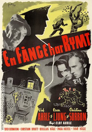 En fånge har rymt 1943 poster Elof Ahrle Oscar Ljung Christina Sorbon