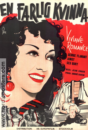 En farlig kvinna 1939 poster Viviane Romance Georges Flamant Jean Choux