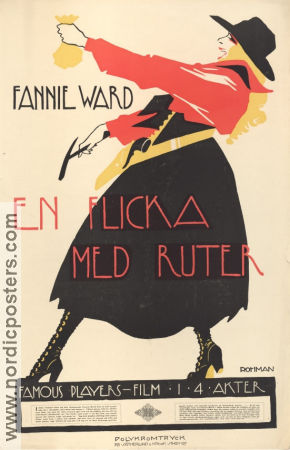 En flicka med ruter i 1917 poster Fannie Ward Jack Dean Frank Reicher