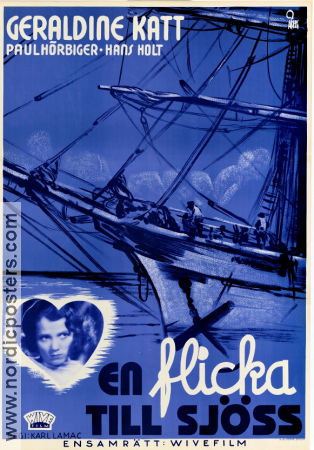 En flicka till sjöss 1937 poster Paul Hörbiger Geraldine Katt Carl Lamac