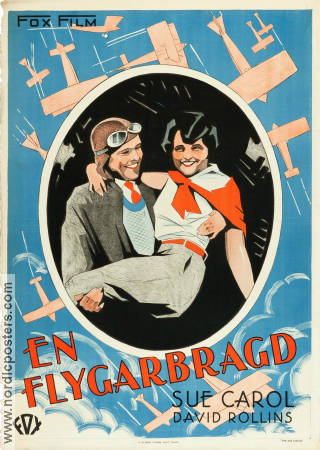 En flygarbragd 1928 poster David Rollins Sue Carol Howard Hawks Flyg Eric Rohman art