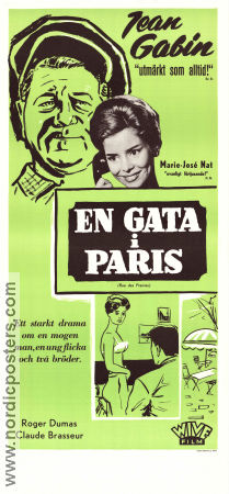 En gata i Paris 1959 poster Jean Gabin Marie-José Nat Claude Brasseur Denys deLa Patelliere