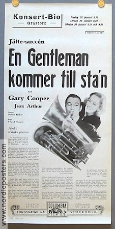 En gentleman kommer till stan 1936 poster Gary Cooper Jean Arthur Frank Capra