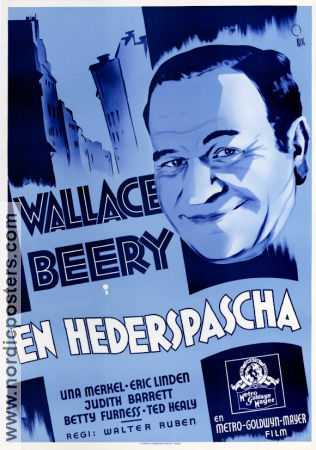 En hederspascha 1937 poster Wallace Beery Una Merkel J Walter Ruben