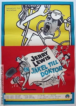 En jäkel till doktor 1964 poster Jerry Lewis Medicin och sjukhus