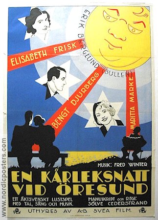 En kärleksnatt vid öresund 1931 poster Erik Berglund Elisabeth Frisk Bengt Djurberg Maritta Marke Fred Winter