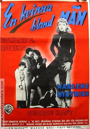 En kvinna bland män 1942 poster Marlene Dietrich Edward G Robinson George Raft