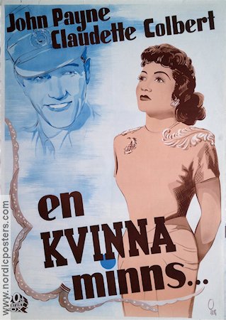 En kvinna minns 1941 poster John Payne Claudette Colbert Henry King