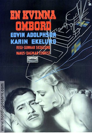 En kvinna ombord 1941 poster Edvin Adolphson Karin Ekelund