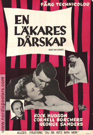 En läkares dårskap 1956 poster Rock Hudson Cornell Borchers George Sanders Jerry Hopper Medicin och sjukhus