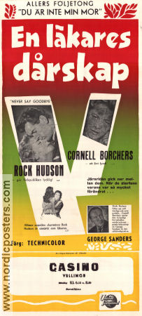 En läkares dårskap 1956 poster Rock Hudson Cornell Borchers George Sanders Jerry Hopper Medicin och sjukhus