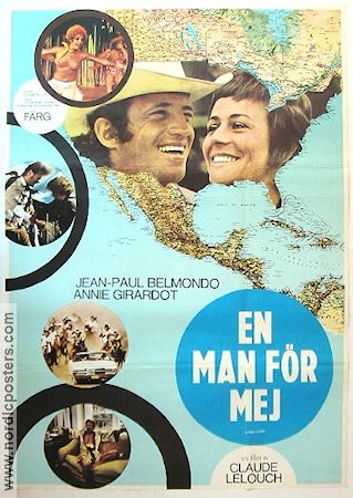 En man för mej 1970 poster Anne Girardot Jean-Paul Belmondo Claude Lelouch