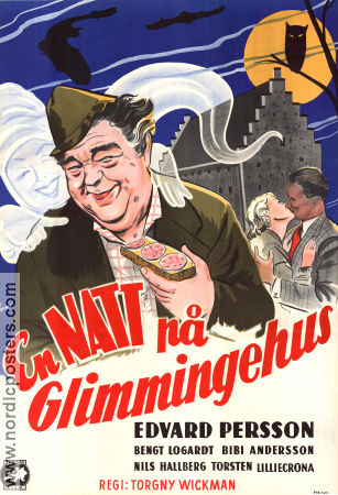 En natt på Glimmingehus 1954 poster Edvard Persson Bibi Andersson Bengt Logardt Torgny Wickman