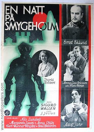 En natt på Smygeholm 1933 poster Ernst Eklund Adolf Jahr Annalisa Ericson Ingrid Robbert