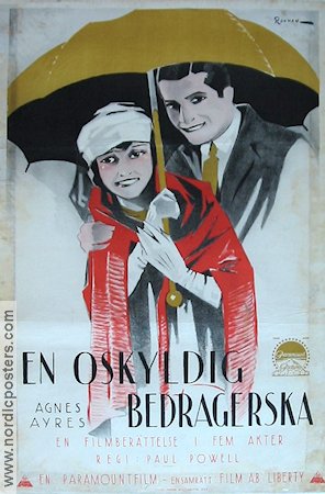 En oskyldig bedragerska 1923 poster Agnes Ayres