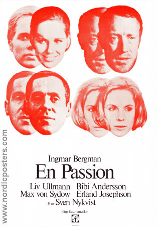 En passion 1969 poster Liv Ullmann Bibi Andersson Max von Sydow Erland Josephson Erik Hell Ingmar Bergman