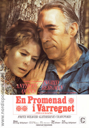 En promenad i vårregnet 1970 poster Ingrid Bergman Anthony Quinn Fritz Weaver Guy Green