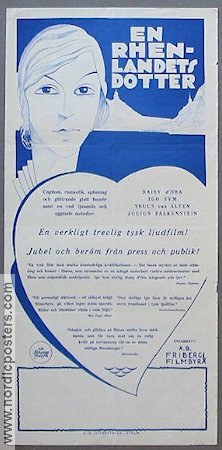 En Rhenlandets dotter 1930 poster Daisy d´Ora