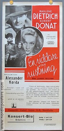 En riddare utan rustning 1937 poster Marlene Dietrich Robert Donat