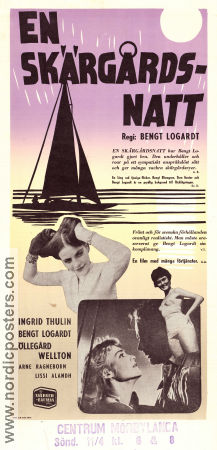 En skärgårdsnatt 1953 poster Ingrid Thulin Öllegård Wellton Lissi Alandh Bengt Logardt Skärgård Skepp och båtar
