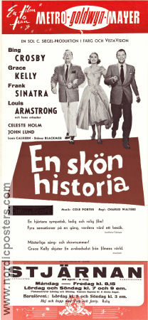 En skön historia 1956 poster Frank Sinatra Bing Crosby Grace Kelly Louis Armstrong Charles Walters Musik: Cole Porter Musikaler