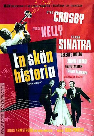 En skön historia 1957 poster Frank Sinatra Bing Crosby Grace Kelly Louis Armstrong Musikaler