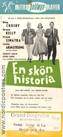 En skön historia 1957 poster Frank Sinatra Bing Crosby Grace Kelly Louis Armstrong Charles Walters Musik: Cole Porter Musikaler