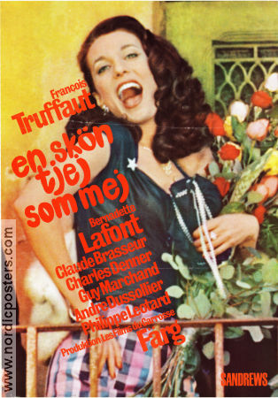 En skön tjej som mej 1972 poster Bernadette Lafont Claude Brasseur Charles Denner Francois Truffaut