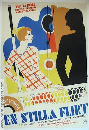 En stilla flirt 1934 poster Tutta Rolf Ernst Eklund Skepp och båtar Art Deco