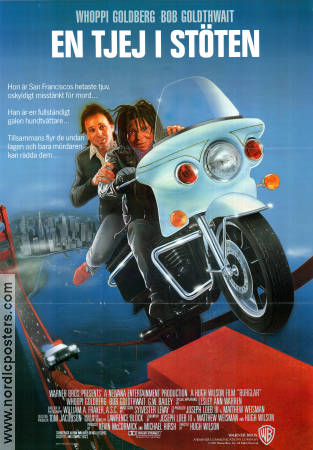 En tjej i stöten 1987 poster Whoopi Goldberg Bob Goldthwait Hugh Wilson Motorcyklar Broar