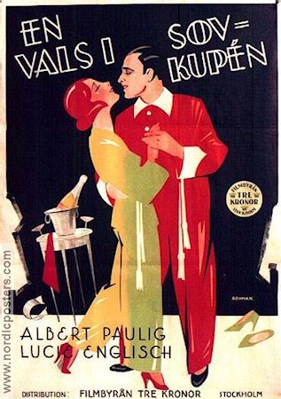 En vals i sovkupen 1932 poster Albert Paulig Tåg Eric Rohman art