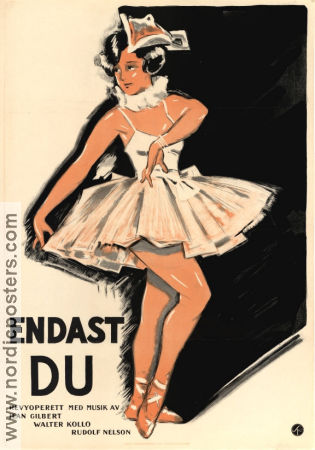 Endast du 1930 poster Charlotte Ander Hermann Feiner Musik: Jean Gilbert Musik: Walter Kollo