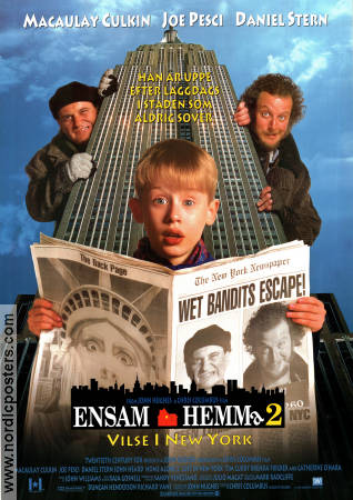 Ensam hemma 2 1992 poster Macaulay Culkin Joe Pesci Daniel Stern Chris Columbus Barn