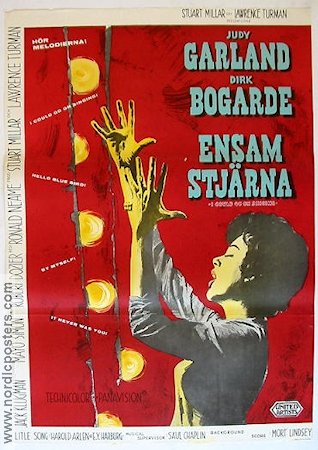 Ensam stjärna 1963 poster Judy Garland Dirk Bogarde Musikaler