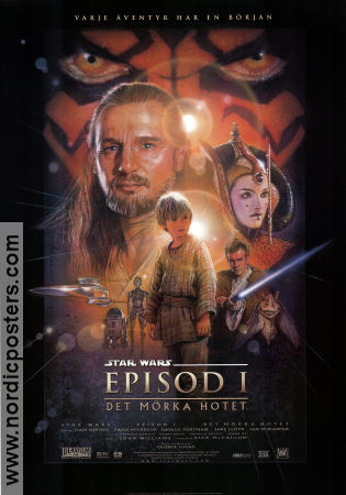 Episod I det mörka hotet 1999 poster Liam Neeson Ewan McGregor George Lucas Hitta mer: Star Wars Barn