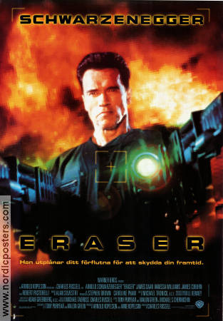 Eraser 1996 poster Arnold Schwarzenegger Vanessa Williams James Caan Chuck Russell