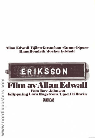 Eriksson 1969 poster Björn Gustafson Inge Edsholt Gunnel Sporr Torsten Wahlund Allan Edwall