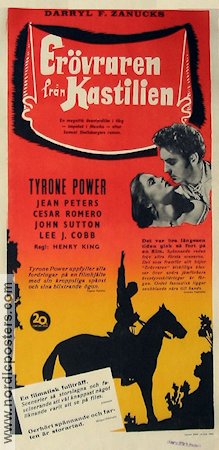 Erövraren från Kastilien 1947 poster Tyrone Power Jean Peters Äventyr matinée