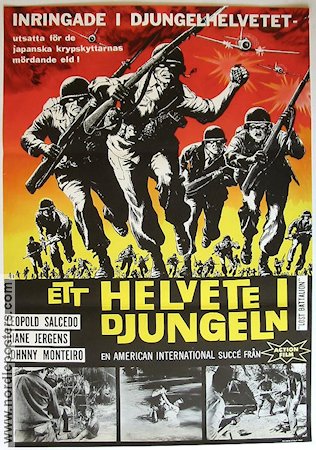 Ett helvete i djungeln 1960 poster Leopoldo Salcedo Diane Jergens Johnny Monteiro Eddie Romero Krig