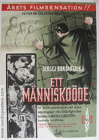 Ett människoöde 1959 poster Sergej Bondartjuk Ryssland