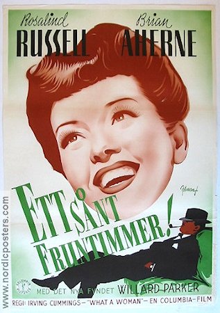 Ett sånt fruntimmer 1944 poster Rosalind Russell Brian Aherne Eric Rohman art