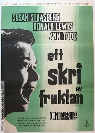 Ett skri av fruktan 1961 poster Susan Strasberg Christopher Lee