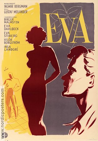 Eva 1948 poster Birger Malmsten Eva Stiberg Eva Dahlbeck Gustaf Molander Text: Ingmar Bergman