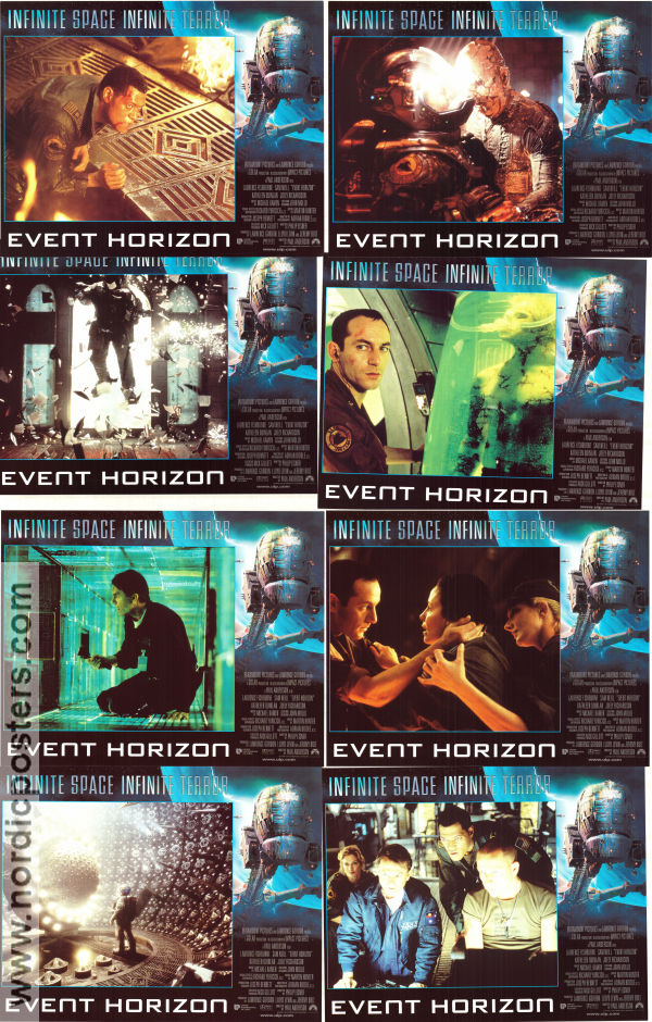 Event Horizon 1997 lobbykort Laurence Fishburne Sam Neill Kathleen Quinlan Paul WS Anderson Rymdskepp
