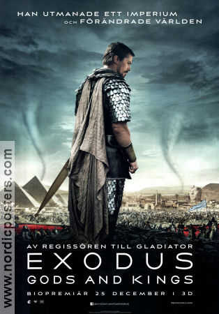 Exodus Gods and Kings 2014 poster Christian Bale Joel Edgerton Ridley Scott Svärd och sandal