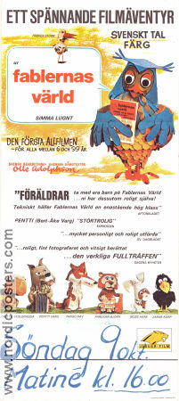 Fablernas värld 1970 poster Olle Adolphson Från TV Kultfilmer Fåglar