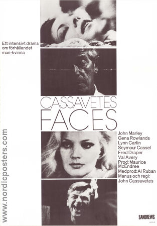 Faces 1968 poster John Marley Gena Rowlands Lynn Carlin John Cassavetes