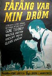 Fåfäng var min dröm 1946 poster Gene Tierney Vincent Price