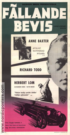 Fällande bevis 1958 poster Richard Todd Anne Baxter Herbert Lom Michael Anderson